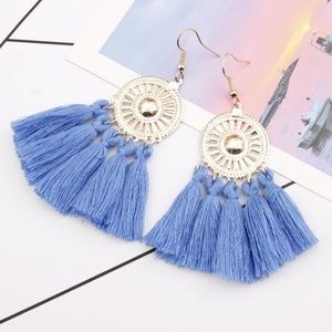 5 for $25 Blue Bohemian Fringe Tassel Earrings